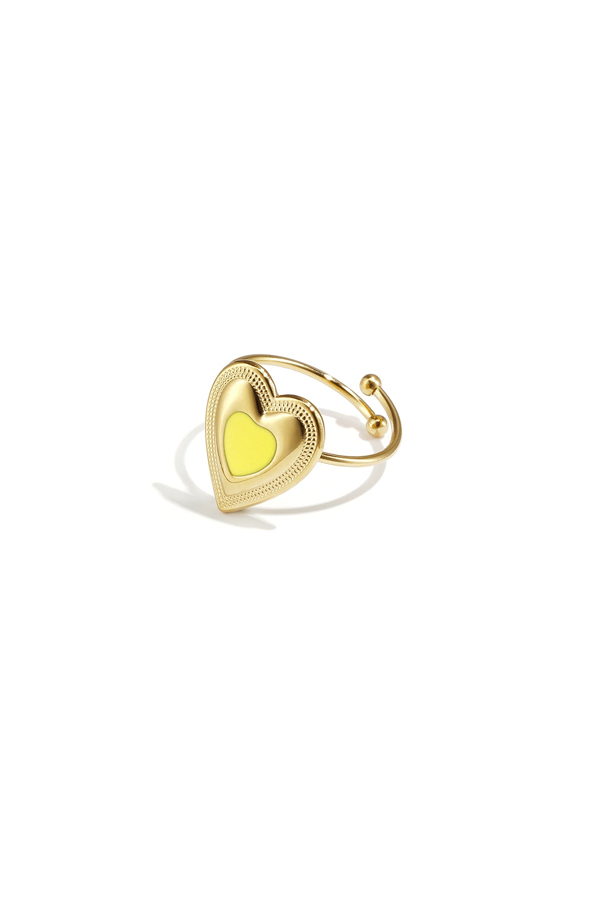 Verstellbarer Statement-Ring mit farbigem Herz