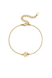 Edelstahl-Charm-Armbänder, Blumenmuster, schlichte Alltagsserie, Damenschmuck