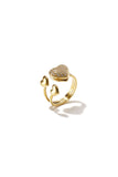 Statement-Ringe aus Edelstahl, Herz, schlichte Alltags-Serie, Damenschmuck