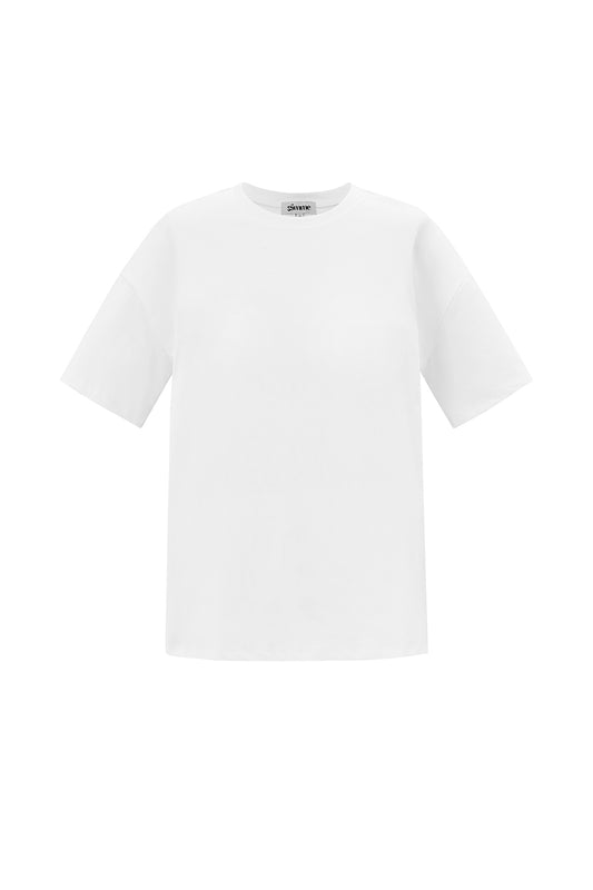 Baumwolle Gestrickte Damen T-Shirt Casual Einfarbig