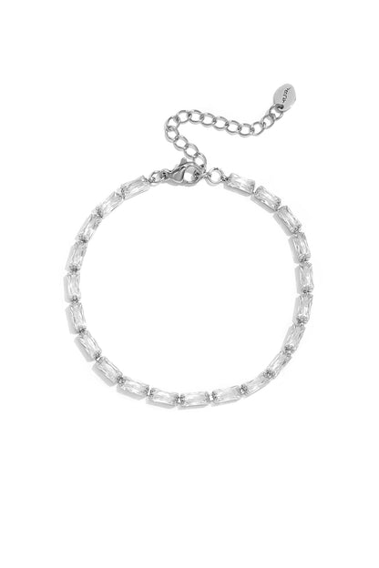 Rechteckige Edelstahl-Perlenarmbänder, schlichte Alltags-Serie, Damenschmuck