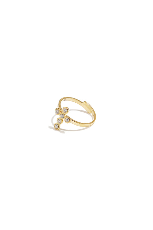 Statement-Ring mit Kreuz und Steinen