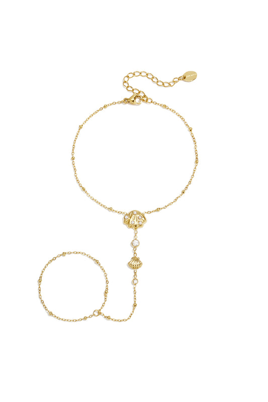 Handkette aus Edelstahl, Muschel, schlichte Alltagsserie, Damenschmuck