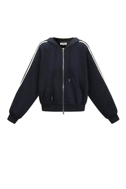 Lässige Streifen, keine Angabe, lockere Passform, Polyesterfaser (Polyester), Kapuzenpullover & Sweatshirts