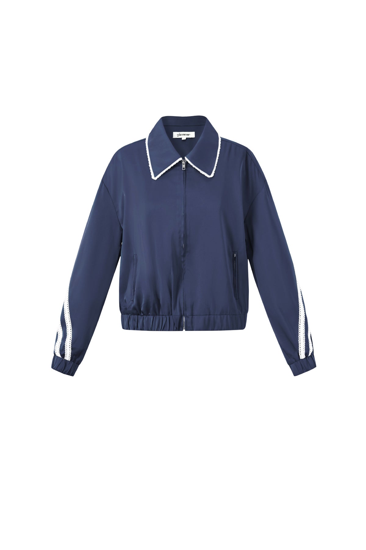 Gewebte Polyesterfaser Damenjacke Sportlich Farbkontrast 2-teiliges Set