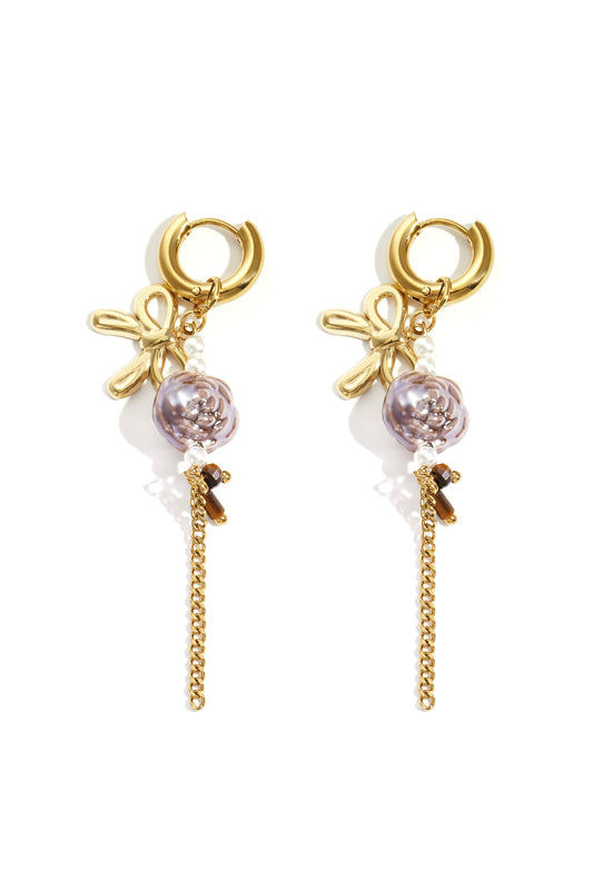 Edelstahl Tropfen Ohrringe Blume Casual Täglich Einfache Serie frauen schmuck