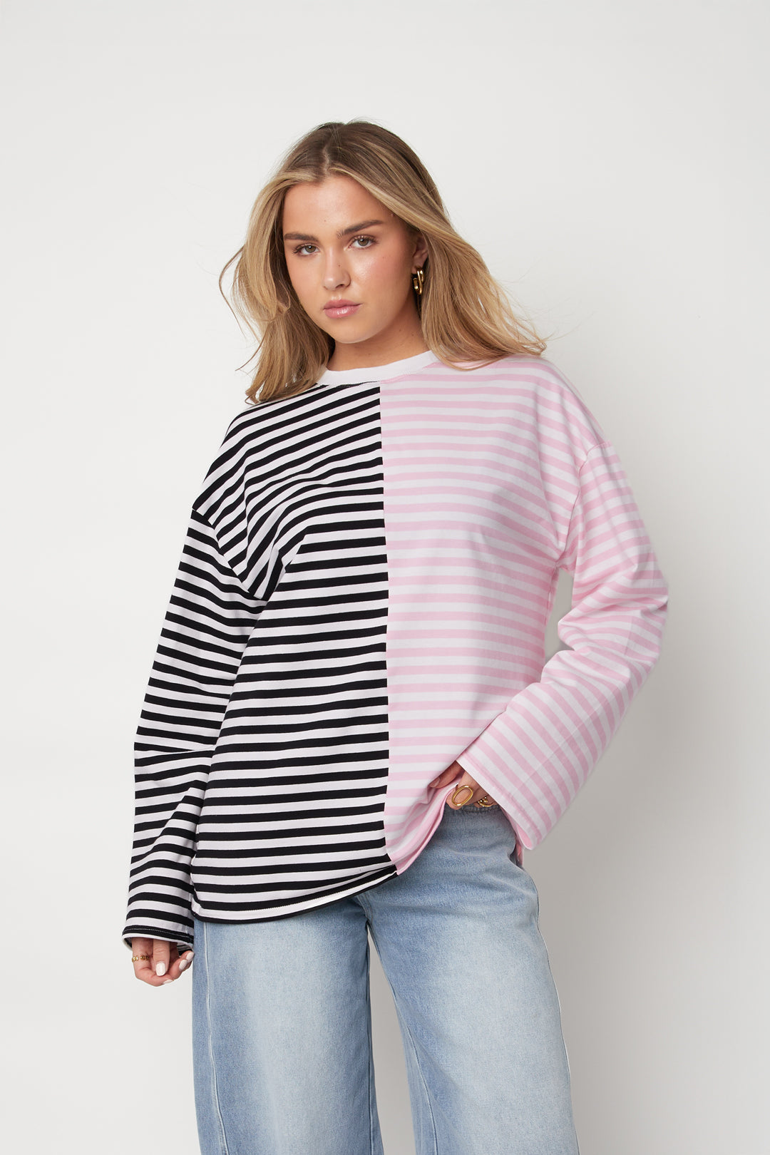 Langarmshirt mit Blockstreifen