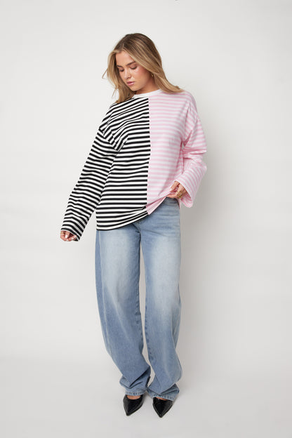Langarmshirt mit Blockstreifen
