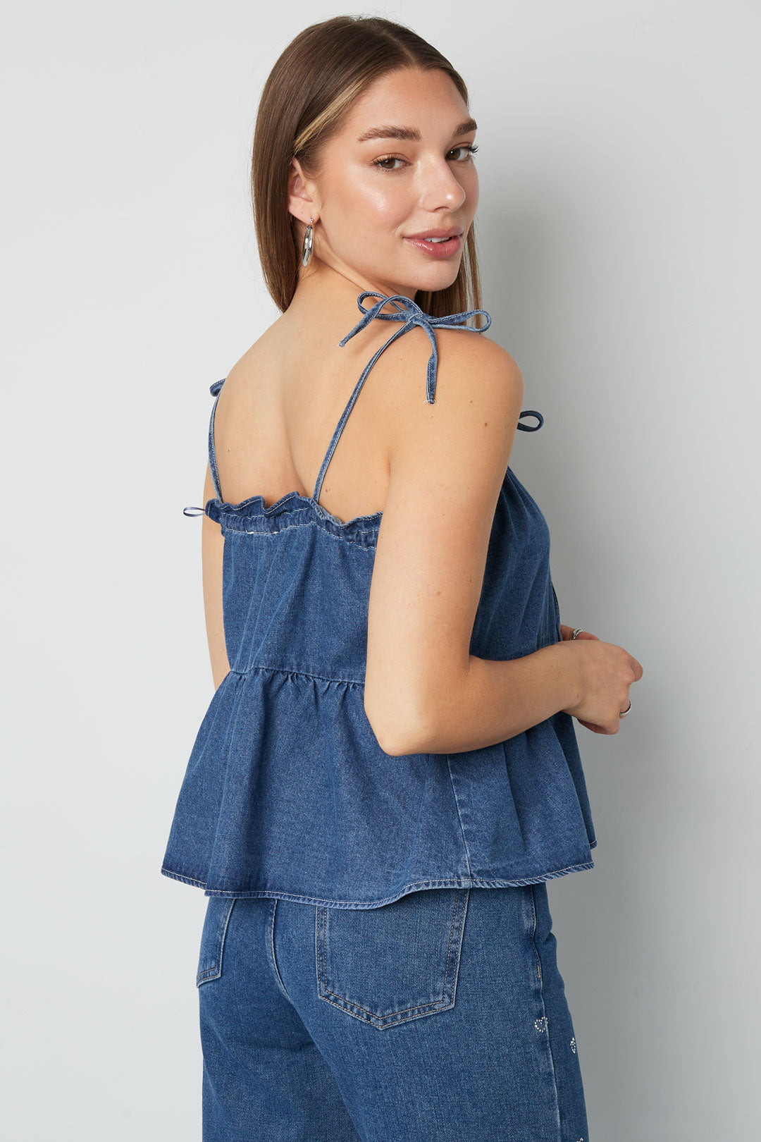 Gewebte Jeans Damen Casual Top Frühling/Sommer Einfarbig
