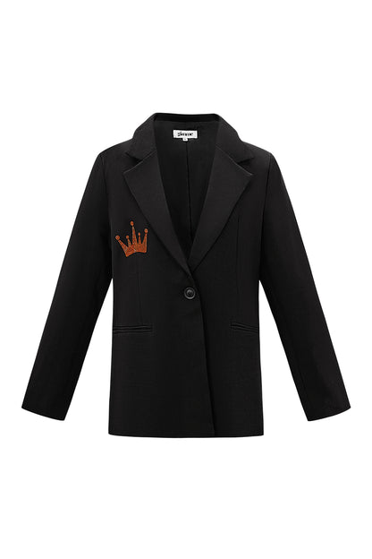 damen-anzugjacke-krone-stickerei-frontansicht