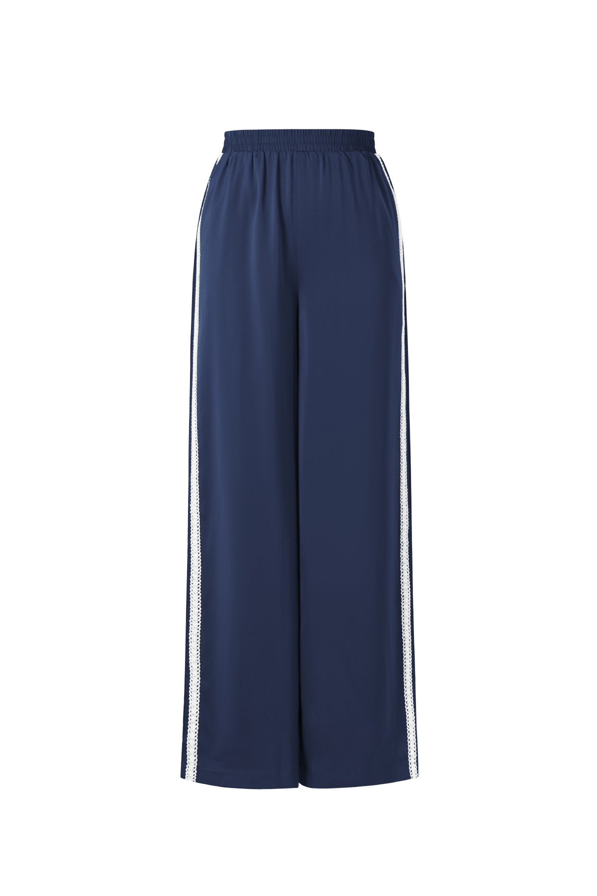 Gewebte Polyesterfaser Damen Gerade Hose Sportlich Farbkontrast