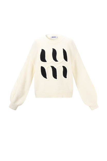 Gestrickte Polyesterfaser Damen Strickpullover Casual Letters