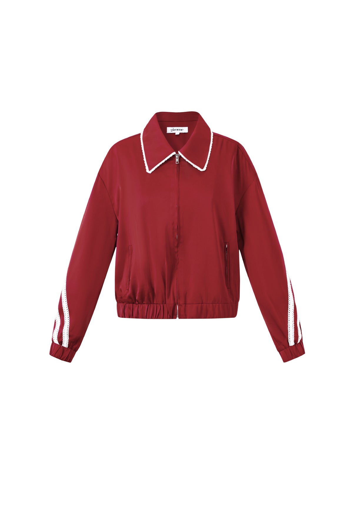 Gewebte Polyesterfaser Damenjacke Sportlich Farbkontrast 2-teiliges Set