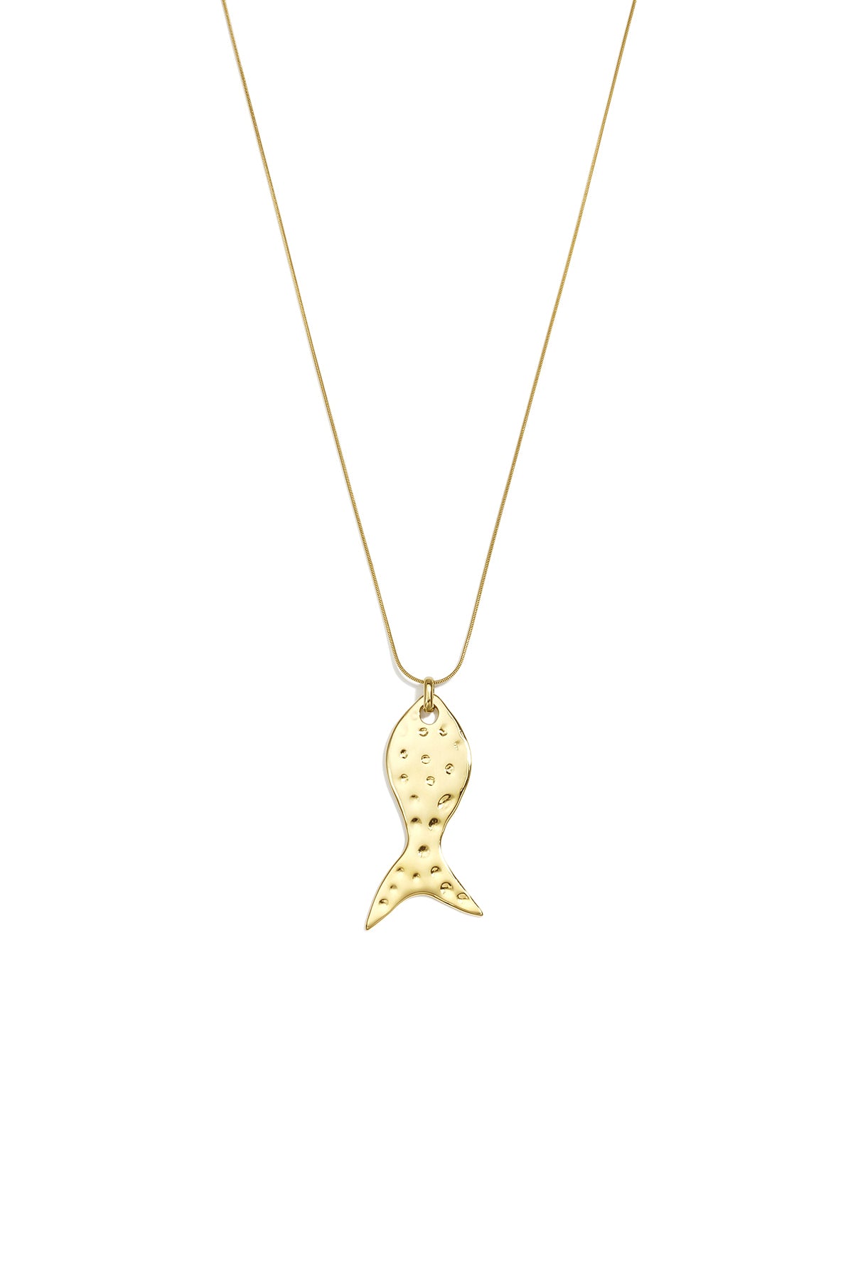 Lange Halskette aus Edelstahl, Fischmotiv, lässig-schlichte Serie, Damenschmuck