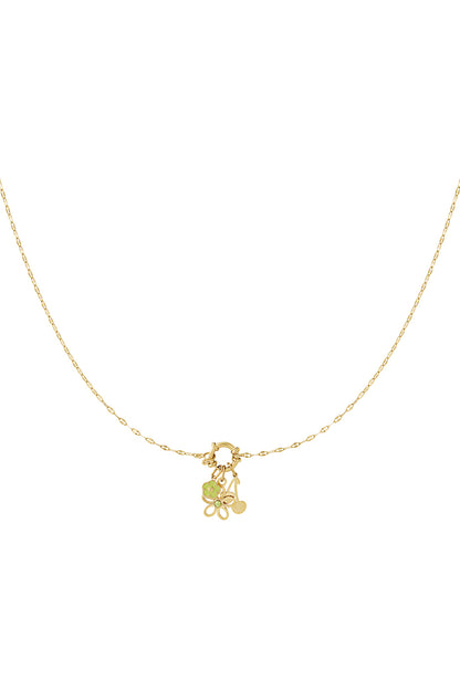 Detailansicht der DIY Halskette mit filigranen Blumenanhängern für Damen.