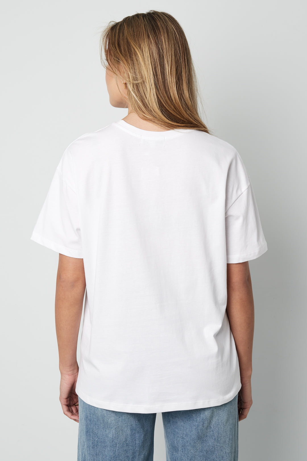 Cotton Damen T-Shirt Casual Letters
