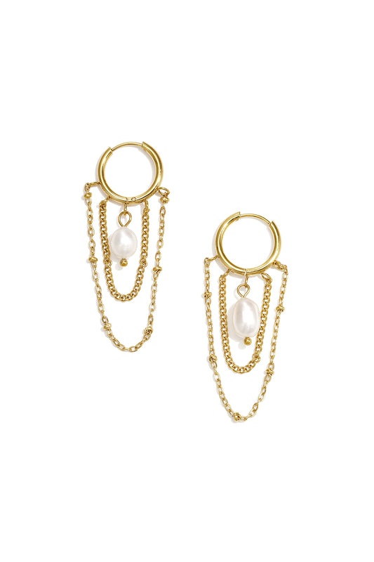 Ohrhänger aus Edelstahl, Kette, schlichte Alltags-Serie, Damenschmuck