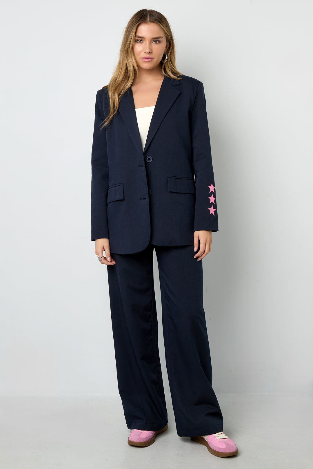 Gewebte Polyesterfaser Damen-Anzug-Set Casual Letters Design