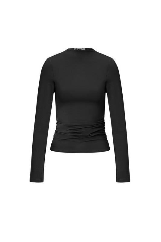 Strick-Nylon Damen Langarm-Oberteil Basis Einfarbig
