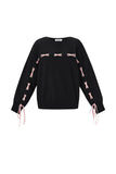 Gestrickte Viskose Damen Pullover Casual Farbkontrast