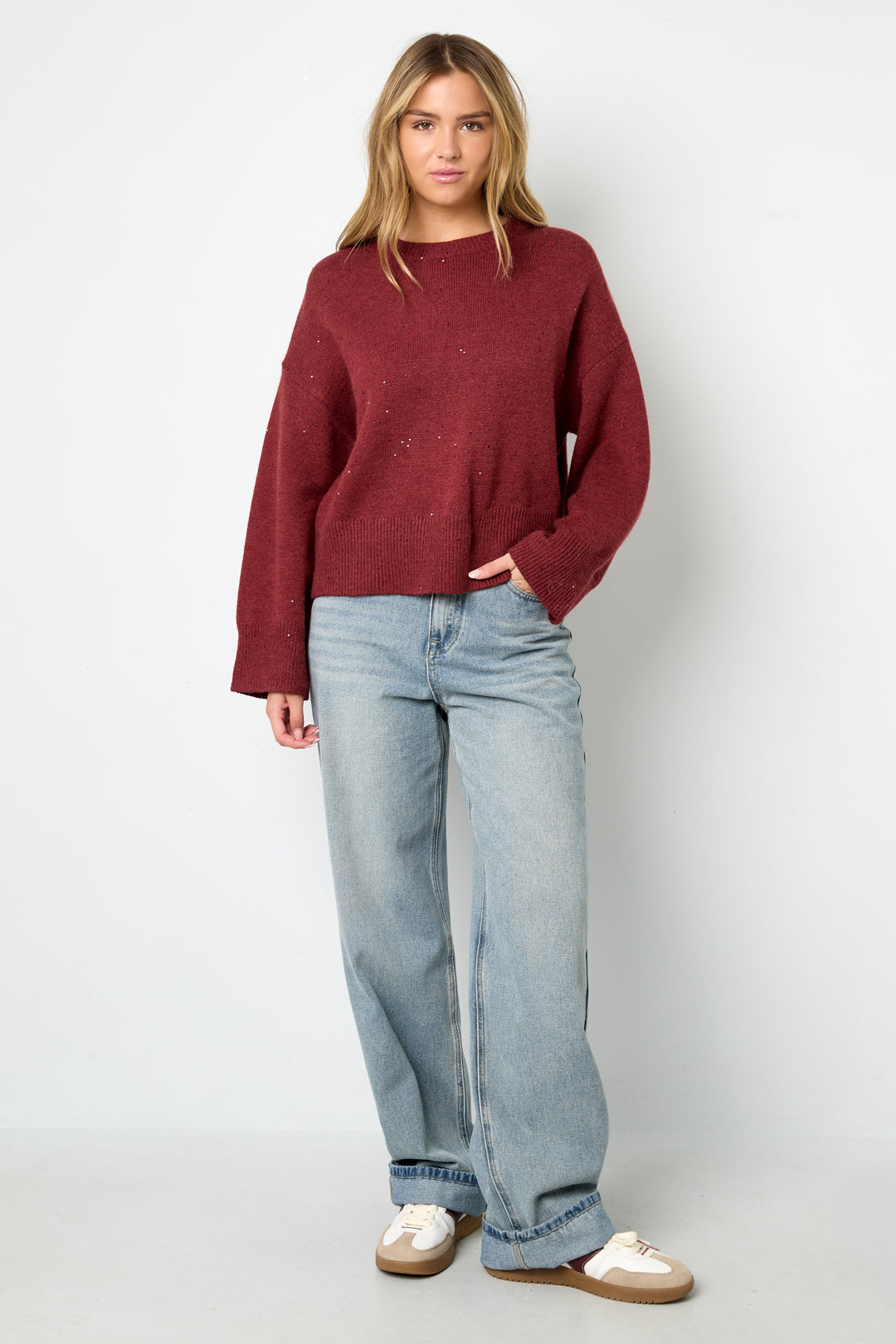 Gestrickte Polyesterfasern Damen Strickpullover Casual Einfarbig Herbst/Winter