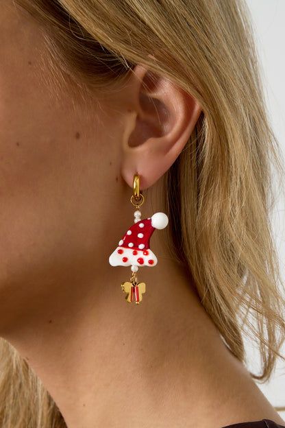 Detailansicht der Edelstahl Tropfen Ohrringe mit festlichem Cartoon-Design für Damen.