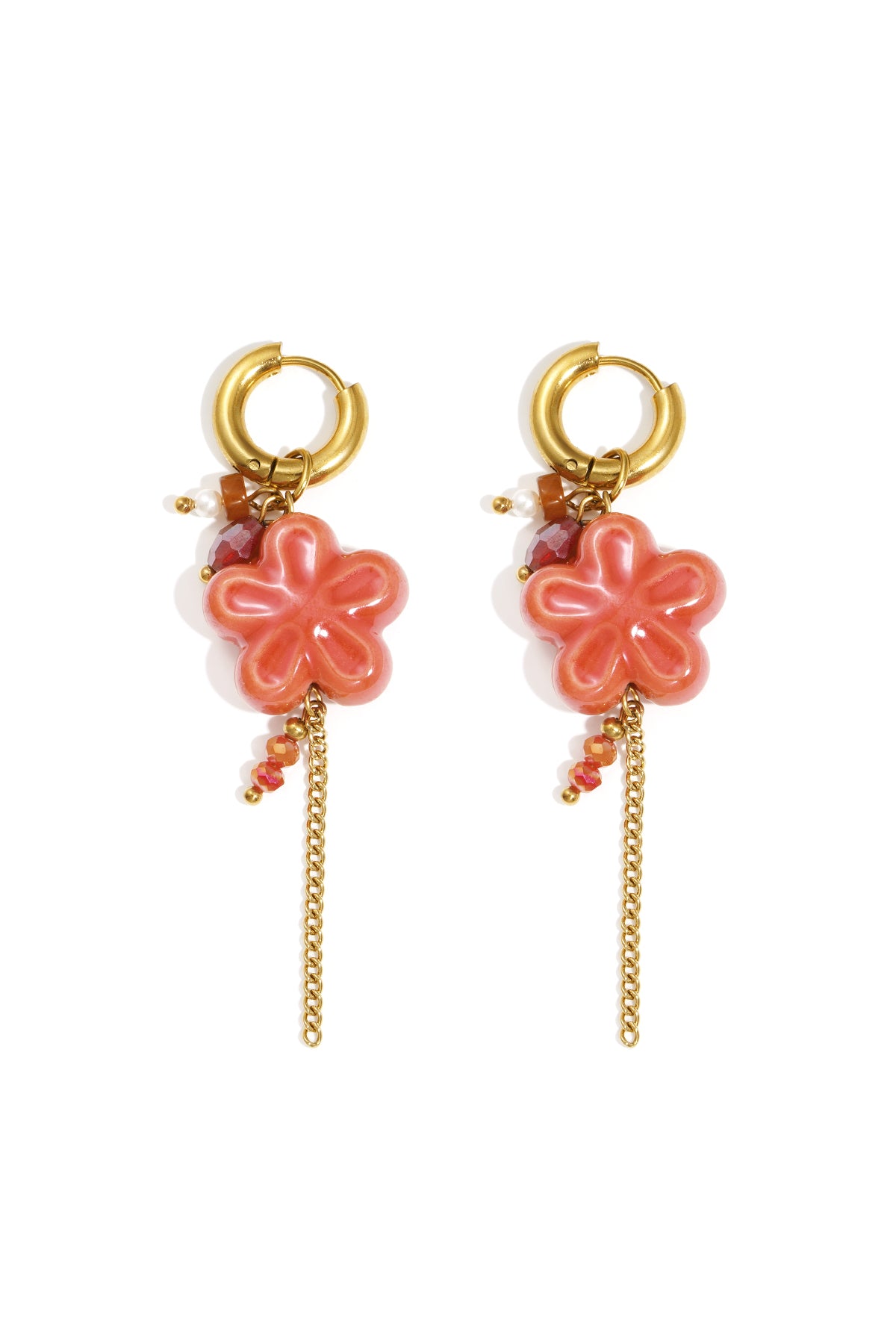 Edelstahl Tropfen Ohrringe mit floralem Design als täglicher Damenschmuck