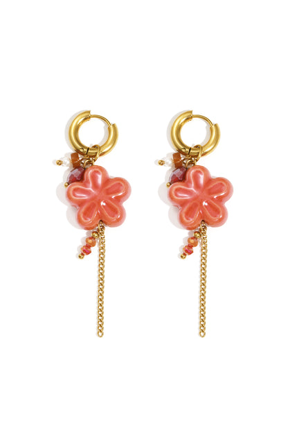 Edelstahl Tropfen Ohrringe mit floralem Design als täglicher Damenschmuck