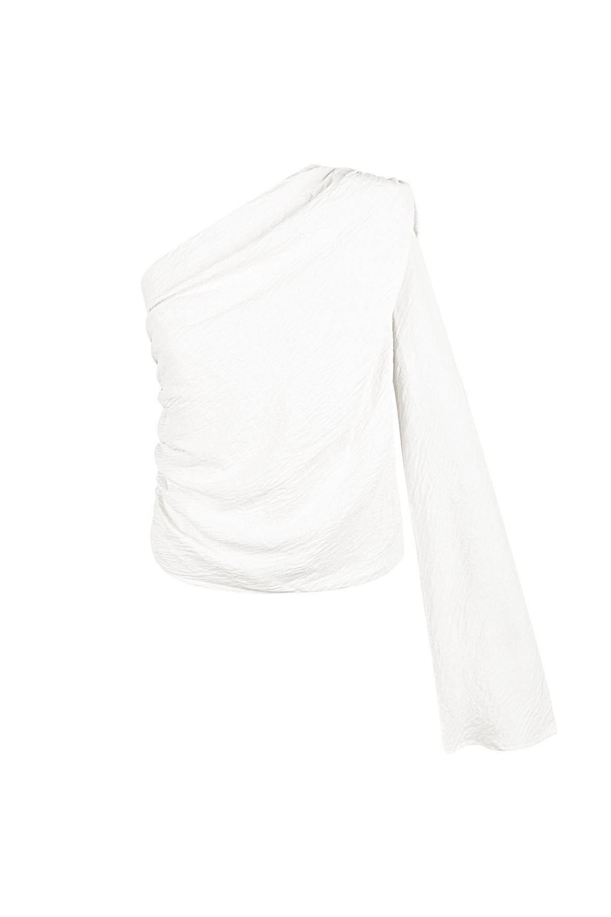 polyester-damen-ein-schulter-langarm-oberteil-asymmetrisches-design-frontansicht