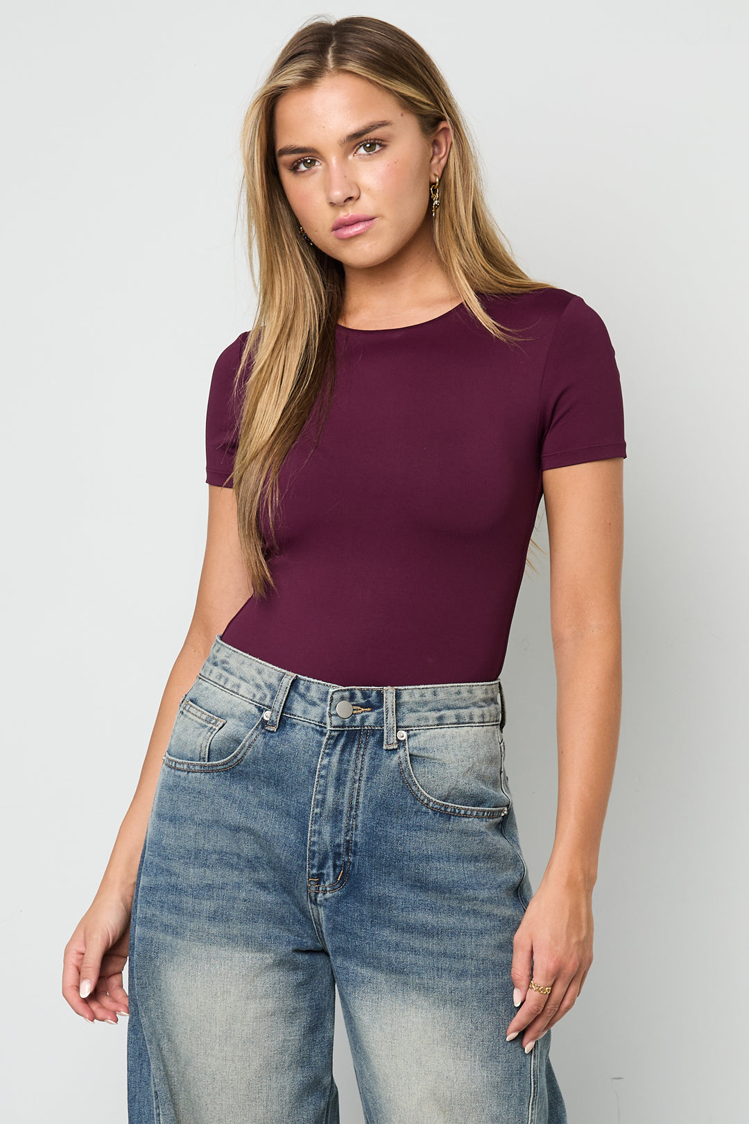 einfarbiges-damen-t-shirt-vorderansicht