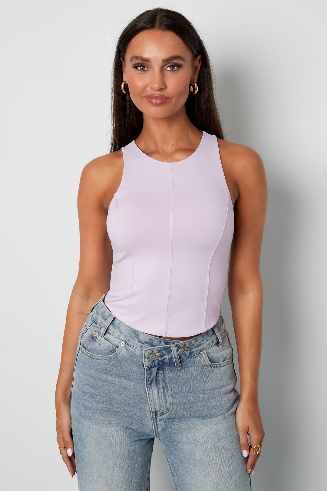 einfarbiges-nylon-top-detailansicht