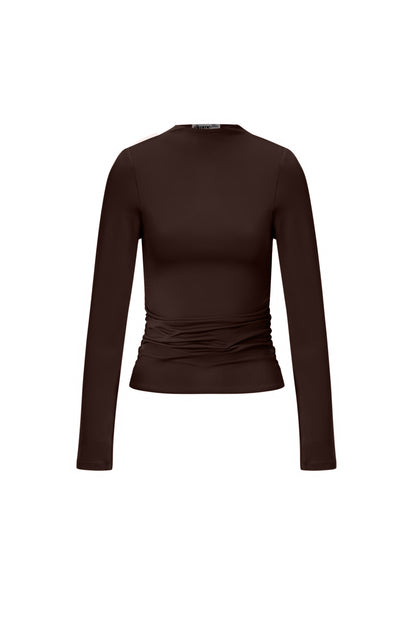 elegantes-nylon-langarm-top-damen-minimal-fashion-look
