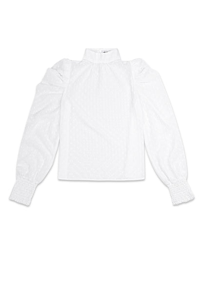 elegantes-puffaermel-oberteil-damen-hoher-kragen-stil-modern-fashion-look