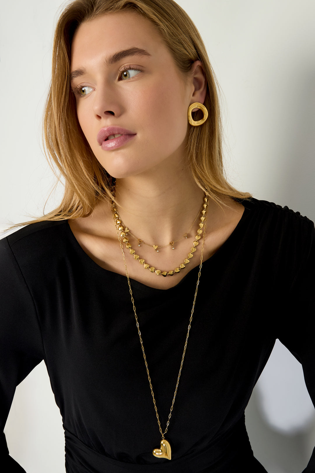 Edelstahl Kette Halsketten Herz Casual Täglich Einfache Serie frauen schmuck