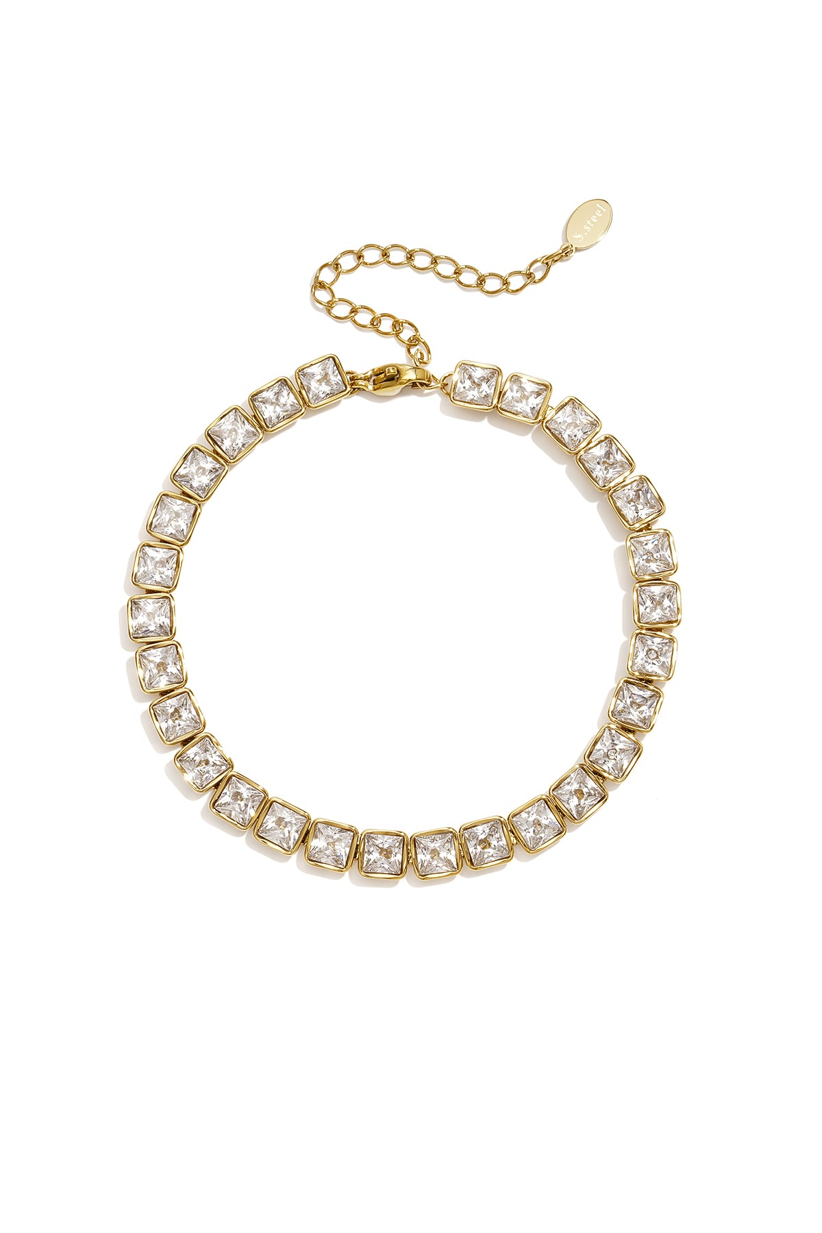 Rechteckige Edelstahl-Perlenarmbänder, schlichte Alltags-Serie, Damenschmuck