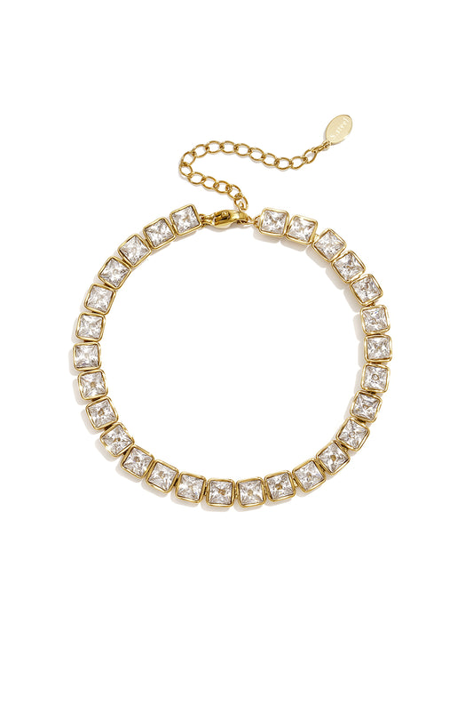 Rechteckige Edelstahl-Perlenarmbänder, schlichte Alltags-Serie, Damenschmuck