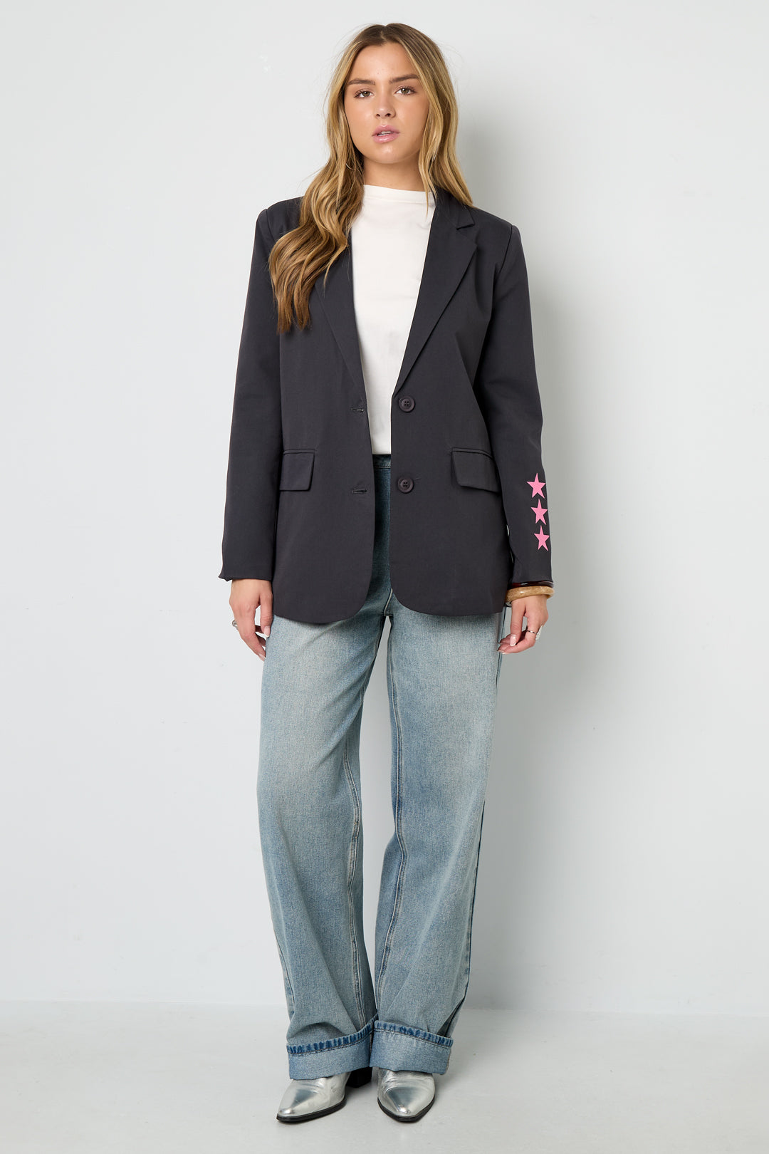 Gewebte Polyesterfaser Damen-Anzug-Set Casual Letters Design