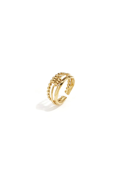 Mehrlagiger Ring mit minimalistischem gedrehtem Detail