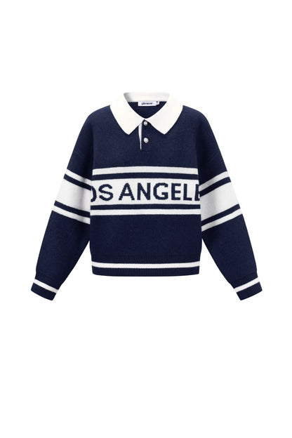 Gestrickte Polyesterfaser Damen Strickpullover Sporty Letters
