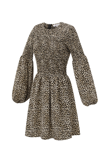 fashion-leopard-puffaermel-kleid