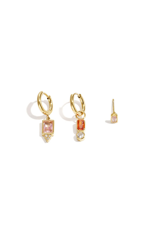 Ohrring-Sets aus Edelstahl, geometrische Form, schlichte Alltags-Serie, Damenschmuck