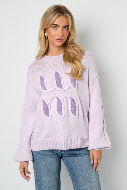 Gestrickte Polyesterfaser Damen Strickpullover Casual Letters