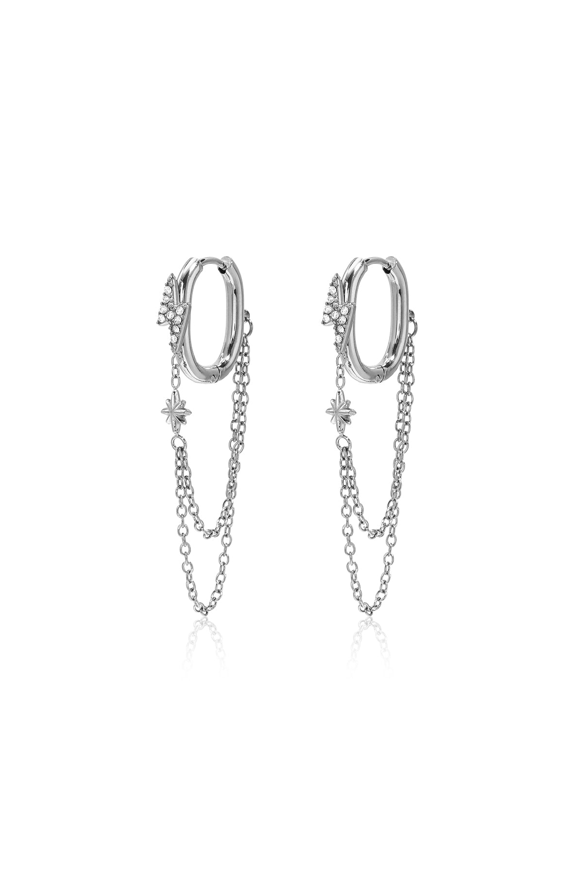 Ohrhänger aus Edelstahl, Kette, schlichte Alltags-Serie, Damenschmuck