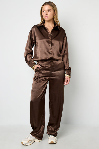 Gewebte Polyesterfasern Damen-Hose Gerade Schnitt Casual Einfarbig Herbst/Winter