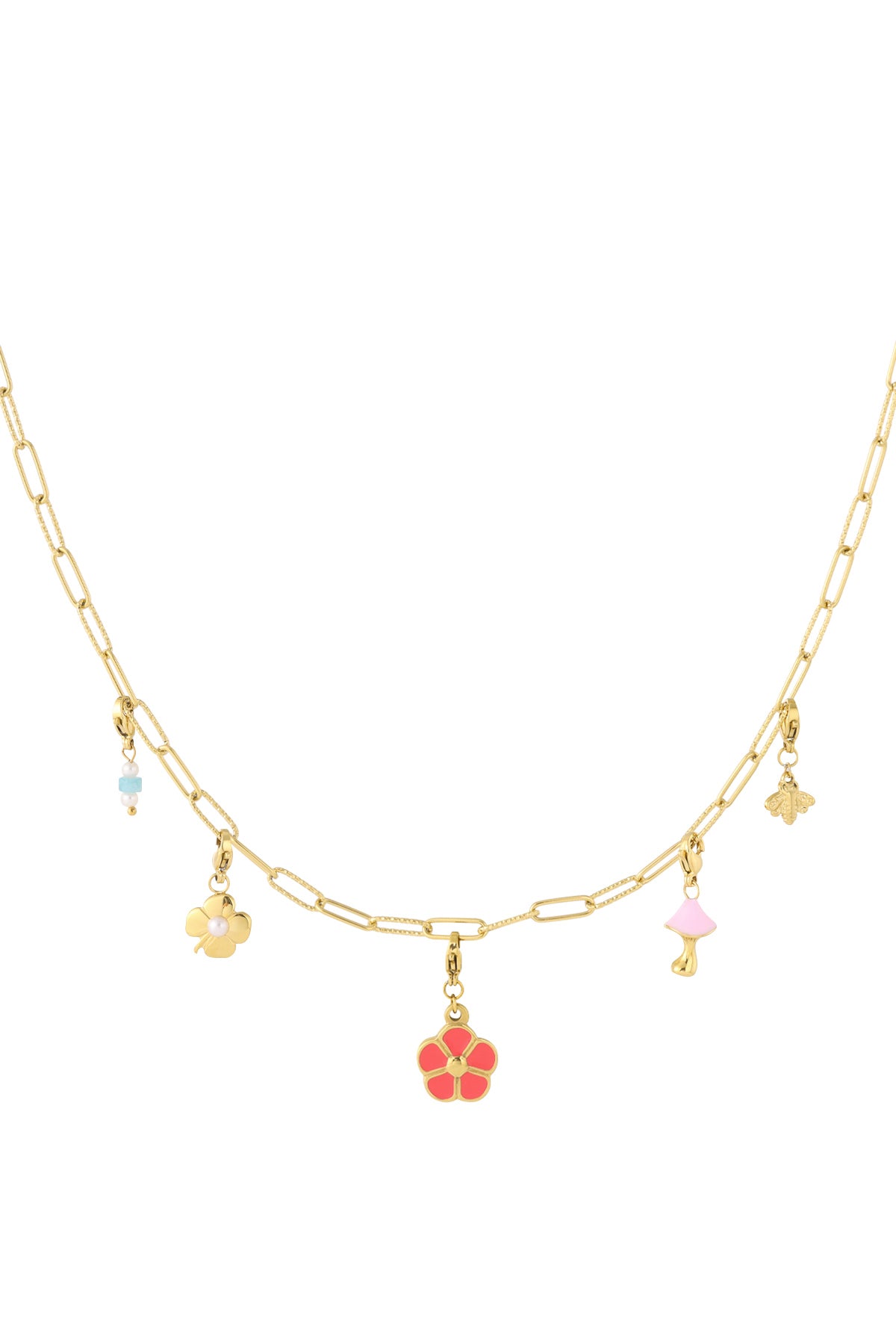 Nahaufnahme der hochwertigen DIY Halskette mit Blumen Motiv
