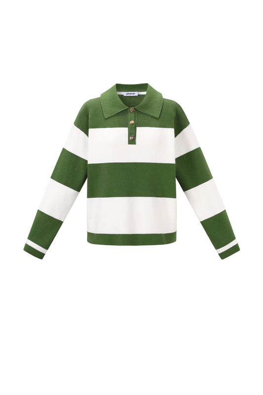 gestreifter-polo-pullover-damen-frontansicht
