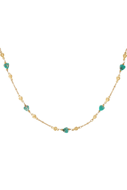 Halskette „Embrace the love“ – Farbe Grün und Gold