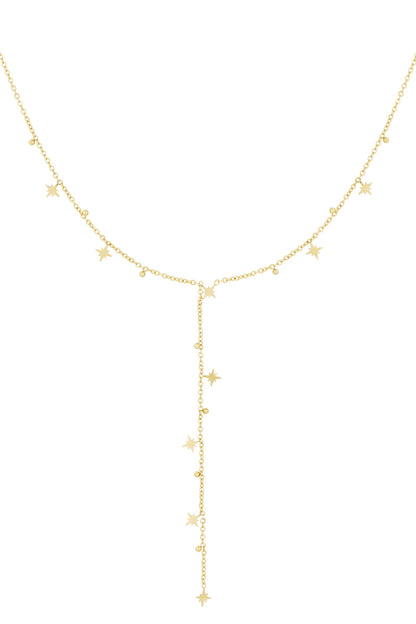 Halskette mit leuchtenden Sternen – Goldfarben