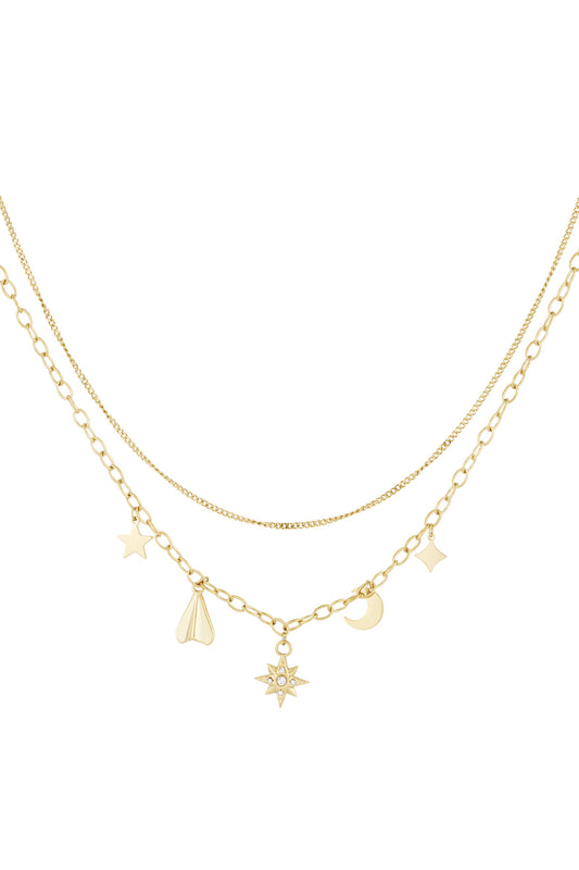 Halskette mit zeitlosem Charm - Goldfarben