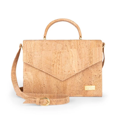 Seitliche Ansicht der Jackie Schultertasche in Beige mit modernem Design
